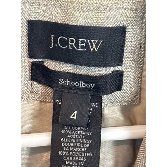 J.Crew Schoolboy Blazer Size 4 Beige Two-Button Womens Jacket - Picture 8 of 16